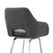 Armen Living Aura Gray Faux Leather and Brushed Stainless Steel Swivel 26" Counter Stool LCAUBABSGR26 - alternate 8